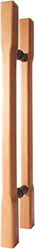 OWIEN 1.3/2/2.6ft Buchenholz-Push-Pull-Griff, modernes doppelseitiges H-förmiges Rohrgriff-Set für Schiebetüren(80cm/2.6ft) von OWIEN