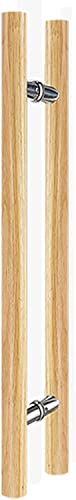 OWIEN 40/60/80 cm Langer Scheunentürgriff, Doppelseitiger hölzerner Seitenmontagegriff für Innen- und Außentore(Natural,40cm/1.3ft) von OWIEN