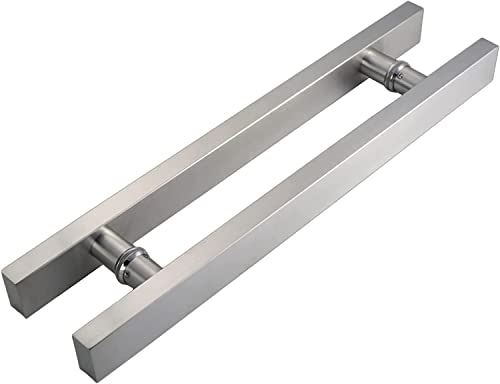 OWIEN 60/80cm Scheunentorgriff, H-förmiger doppelseitiger Edelstahl-Schiebetürgriff für Büros, innen oder außen(Silver,60cm/2 ft) von OWIEN