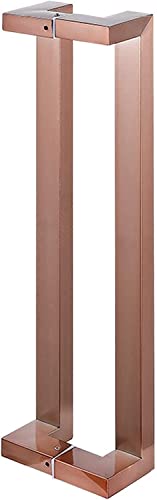 OWIEN Doppelseitiger Scheunentorgriff, Kommerzielle Rechteck-Flache Form-Edelstahl-Push-Pull-Türgriffe für Glastüren(Rose Gold,80cm/31.5in) von OWIEN