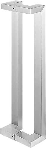OWIEN Doppelseitiger Scheunentorgriff, Kommerzielle Rechteck-Flache Form-Edelstahl-Push-Pull-Türgriffe für Glastüren(Silver,80cm/31.5in) von OWIEN