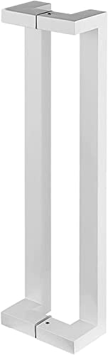 OWIEN Doppelseitiger Scheunentorgriff, Kommerzielle Rechteck-Flache Form-Edelstahl-Push-Pull-Türgriffe für Glastüren(Wit,80cm/31.5in) von OWIEN