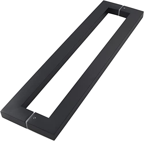 OWIEN Doppelseitiger quadratischer/rechteckiger Türgriff, Glas- / Holztür-Push-Pull-Griff, für Eingang/Eingang/Dusche(Czarny,80cm/2.6ft) von OWIEN