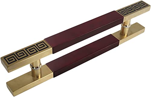 OWIEN Heavy Duty Barn Schiebetürgriff, 15,7 Zoll/60 Zoll/24 Zoll, doppelseitiger Push-Pull-Griff aus Edelstahl(Dark red,40cm/15.7in) von OWIEN
