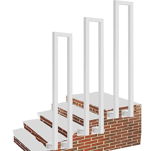 OWIEN Moderne Handläufe, Treppengeländer for Seitenstufen im Innen- und Außenbereich, Treppenhandläufe aus Metall aus Schmiedeeisen, Weiß, 1 Stück(95cm/3.1ft) von OWIEN
