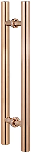 OWIEN Moderner Edelstahl-Türgriff, Einstiegsglas-Duschgriff und Stoßtürgriff, Scheunentürgriff in H-Form(Rose Gold,60cm/2ft) von OWIEN