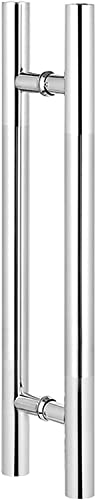 OWIEN Moderner Edelstahl-Türgriff, Einstiegsglas-Duschgriff und Stoßtürgriff, Scheunentürgriff in H-Form(Silver,80cm/2.6ft) von OWIEN