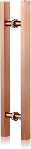 OWIEN Quadratform Schiebetürgriff, 50/60/80 cm schwere Türgriffe für Duschglas Innenpreis Außentür(Rose Gold,80cm/2.6ft) von OWIEN