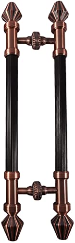 OWIEN Retro-Haustürgriff, Doppelseitiger Push-Pull-Türgriff in H-Form, Edelstahl, passend für Glastüren, Holztüren(Red Bronze,60cm/2ft) von OWIEN