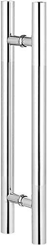 OWIEN Runde Form doppelseitiger Push-Pull-Türgriff, Silberner Türgriff, ideal für Schiebetüren, Innentüren, Garagen(60x36cm) von OWIEN