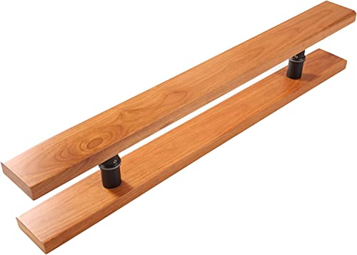 OWIEN Scheunentorgriff aus rustikalem Holz für Garagentore/Bauernhaus-Glastüren, Haustürgriff in H-Form aus Buchenholz(80cm/2.6ft) von OWIEN