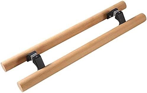 OWIEN Schiebetürgriff aus Holz mit schwarz lackierten Halterungen, Griffe für Scheunentore aus Holzmaterial in H-Form, Glasschiebetürgriff(60cmx40cm) von OWIEN