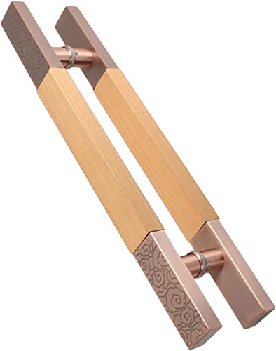 OWIEN Schiebetürgriff im chinesischen Stil, Zweiseitiger Scheunentorgriff aus Edelstahl, für Glas-/Holztore im Außenbereich(Yellow,80cm/31in) von OWIEN