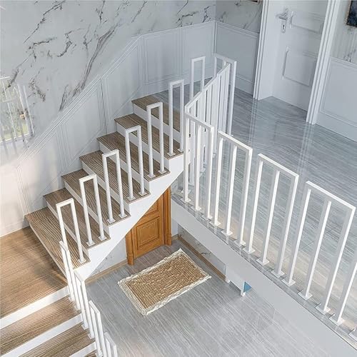 OWIEN Treppengeländer-Handlauf, U-förmige Vierkantrohr-Handläufe for Stufen im Innen- und Außenbereich, Übergangshandlauf-Streikposten mit Installationssatz, 1 Stück(Wit,65cm/2.13ft) von OWIEN