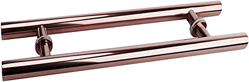 OWIEN Türgriff, doppelseitiger Türgriff in H-Form für Schiebetüren, Scheunentore, Tore, Schuppen, Garagen, Edelstahl(Rose Gold,80cm/31in) von OWIEN