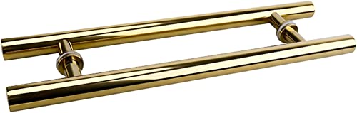 OWIEN Türgriff, doppelseitiger Türgriff in H-Form für Schiebetüren, Scheunentore, Tore, Schuppen, Garagen, Edelstahl(Złoty,80cm/31in) von OWIEN