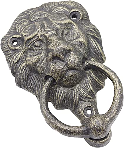 OWIEN Türklopfer aus Gusseisen mit Löwenkopf, Haustürring im europäischen Retro-Stil zur Dekoration, Scheunentür, Innentür von OWIEN