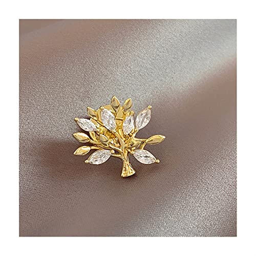 OWIEN Wedding Brooch Vintage Baum Strass Brosche, Kubikzirconia Baum des Lebens Abzeichen Pin Bankettanzug Schal Pins for Party Cosplay (Size :) von OWIEN