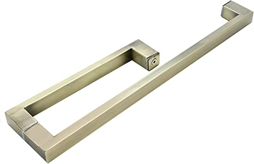 OWIEN Zweiseitiger Scheunen-Schiebetürgriff, 9-Form-Edelstahl-Push-Pull-Türgriff, passend für Glastür-Holztür(Red Bronze) von OWIEN
