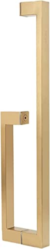 OWIEN Zweiseitiger Scheunen-Schiebetürgriff, 9-Form-Edelstahl-Push-Pull-Türgriff, passend für Glastür-Holztür(Rose Gold) von OWIEN