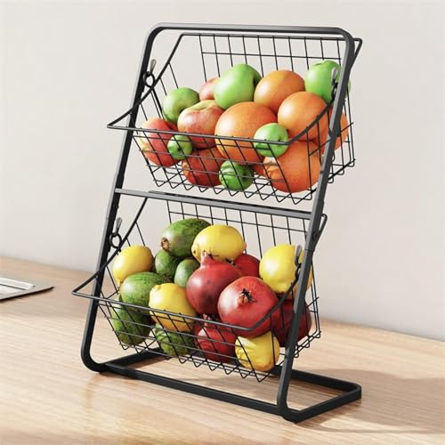 OWKAY Küchen-Organizer Doppelschichtiges Regal Gewürz Gemüse Obst Halter Montage Badezimmer Kosmetisch Abnehmbarer Halter Aufbewahrungsregal Halter von OWKAY