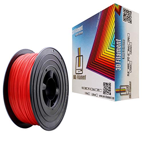 OWL-Filament 3D-Drucker PET-G 1,75mm 1kg Spule Rolle (Rot) von OWL-Filament