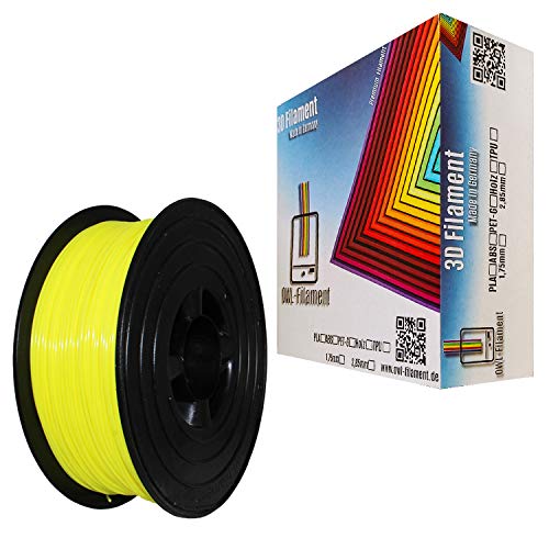 OWL-Filament 3D-Drucker PLA 1,75mm 1kg Spule Rolle (Neon Gelb) von OWL-Filament