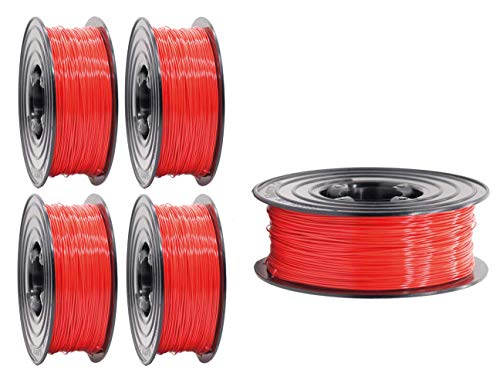 PLA Filament 1,75mm 3D Drucker oder Stift 5 er Set 5x 1Kg Rot von OWL-Filament