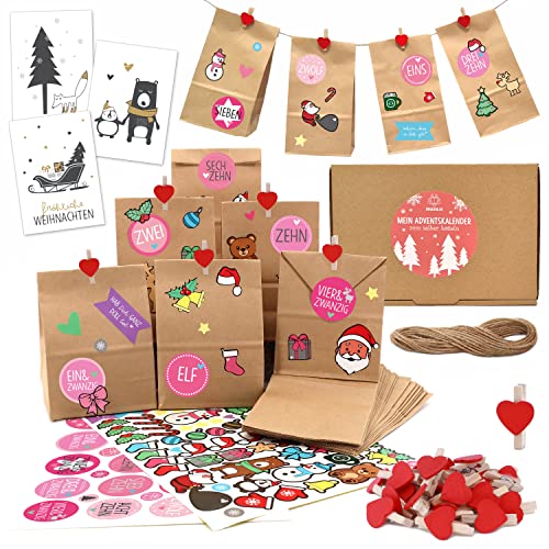 OWLBOOK® Adventskalender zum Befüllen | Adventskalender 2024 Tüten | Weihnachtskalender zum befüllen | 24 Papiertüten mit Aufkleber + Schnur + Klammern | Geschenktüten zu Weihnachten OWLBOOK® Adventskalender zum Befüllen | Adventskalender 2024 Tüten | Weihnachtskalender zum befüllen | 24 Papiertüten mit Aufkleber + Schnur + Klammern | Geschenktüten zu Weihnachten von OWLBOOK