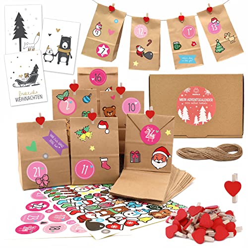 OWLBOOK® Adventskalender zum Befüllen | Adventskalender 2024 Tüten | Weihnachtskalender zum befüllen | 24 Papiertüten mit Aufkleber + Schnur + Klammern | Geschenktüten zu Weihnachten OWLBOOK® Adventskalender zum Befüllen | Adventskalender 2024 Tüten | Weihnachtskalender zum befüllen | 24 Papiertüten mit Aufkleber + Schnur + Klammern | Geschenktüten zu Weihnachten von OWLBOOK