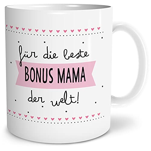 OWLBOOK® Geschenke für Bonus Mama Tasse | Tasse mit Spruch | Stiefmama Geschenke Geschenkideen für Bonusmama Stiefmama zum Geburtstag Muttertag | Beste Mama | Keramik 300 ml von OWLBOOK