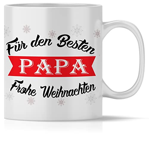 OWLBOOK® Bester Papa Frohe Weihnachten Tasse mit Spruch Geschenke Geschenkideen zu Weihnachten Keramik 300 ml von OWLBOOK