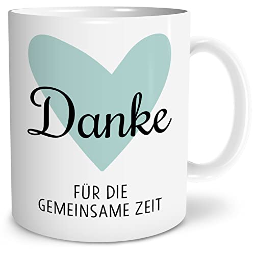 OWLBOOK® Danke für gemeinsame Zeit Tasse mit Spruch Kollegen zum Abschied Ruhestand Keramik 300 ml von OWLBOOK