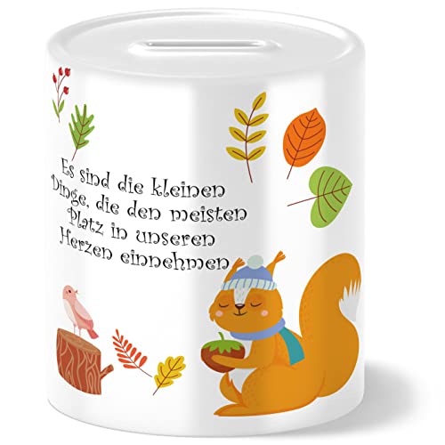 OWLBOOK Herbst Eichhörnchen Kinder Spardose Geschenke Geschenkideen für Jungs Jungen zum Geburtstag Einschulung Taufe Geburt Sparschwein von OWLBOOK