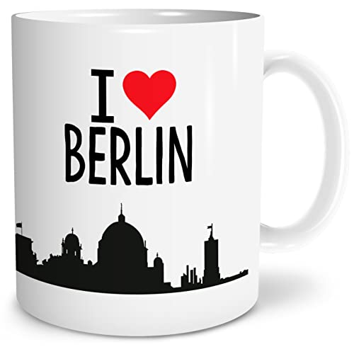OWLBOOK® I love Berlin Tasse mit Spruch Geschenke Geschenkideen als Erinnerung oder Mitbringsel von einer Reise für Männer und Frauen zum Geburtstag Keramik 300 ml von OWLBOOK