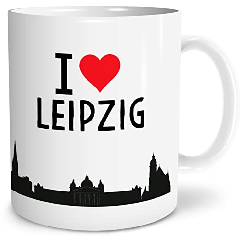 OWLBOOK® I love Leipzig Tasse mit Spruch Geschenke Geschenkideen als Erinnerung oder Mitbringsel von einer Reise für Männer und Frauen zum Geburtstag Keramik 300 ml von OWLBOOK