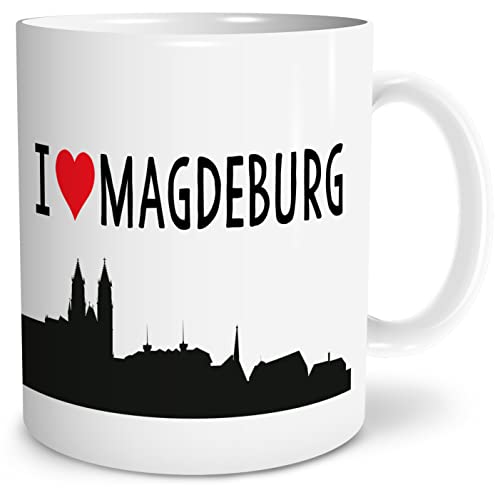 OWLBOOK® I love Magdeburg Tasse mit Spruch Geschenke Geschenkideen als Erinnerung oder Mitbringsel von einer Reise für Männer und Frauen zum Geburtstag Keramik 300 ml von OWLBOOK