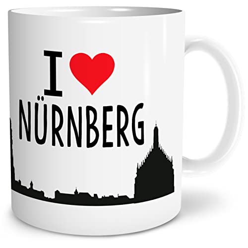 OWLBOOK® I love Nürnberg Tasse mit Spruch Geschenke Geschenkideen als Erinnerung oder Mitbringsel von einer Reise für Männer und Frauen zum Geburtstag Keramik 300 ml von OWLBOOK