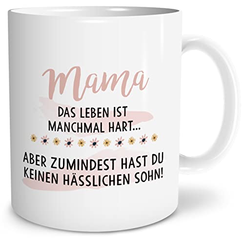 OWLBOOK® Geschenke für Mama zu Weihnachten Weihnacht Geschenke für Mama Geschenke für Frauen Mama Leben ist manchmal hart Tasse Geburtstag Muttertag Weihnachten Keramik 300 ml von OWLBOOK