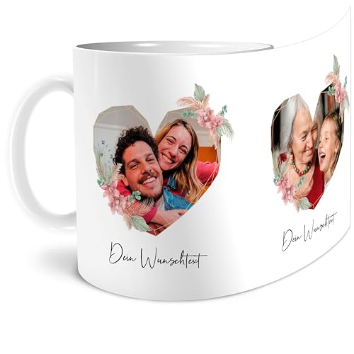 OWLBOOK® Foto Geschenke Fototasse individuell mit Text und Foto Tasse personalisiert mit eigenen Fotos Foto Geschenke Geschenke zu Weihnachten Geburtstag Mann Frau Keramik 300 ml von OWLBOOK