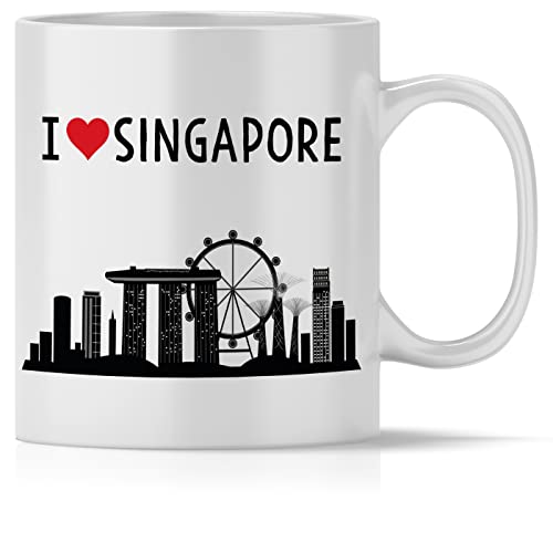 OWLBOOK® I love Singapore Tasse mit Spruch Geschenke Geschenkideen als Erinnerung oder Mitbringsel von einer Reise für Männer und Frauen zum Geburtstag Keramik 300 ml von OWLBOOK