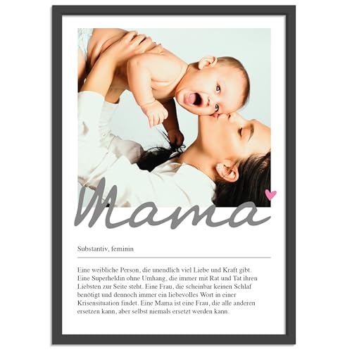 OWLBOOK® Muttertagsgeschenk Bild | Personalisierte Geschenke für Frauen | Fotogeschenke Geschenke zum Muttertag | Muttertagsgeschenke für Mama | Definition Mama Poster | Papier von OWLBOOK