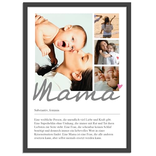 OWLBOOK® Muttertagsgeschenk Bild | Personalisierte Geschenke für Frauen | Fotogeschenke Geschenke zum Muttertag | Muttertagsgeschenke für Mama | Definition Mama Poster | Papier von OWLBOOK
