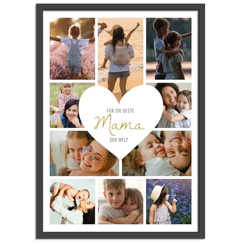 OWLBOOK® Muttertagsgeschenk Bild | Personalisierte Geschenke für Frauen | Fotogeschenke Geschenke zum Muttertag | Muttertagsgeschenke für Mama | Herz | Papier von OWLBOOK