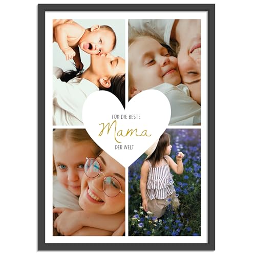 OWLBOOK® Muttertagsgeschenk Bild | Personalisierte Geschenke für Frauen | Fotogeschenke Geschenke zum Muttertag | Muttertagsgeschenke für Mama | Herz | Papier von OWLBOOK