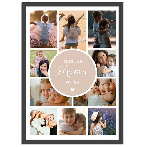 OWLBOOK® Muttertagsgeschenk Bild | Personalisierte Geschenke für Frauen | Fotogeschenke Geschenke zum Muttertag | Muttertagsgeschenke für Mama | Kreis | Papier von OWLBOOK