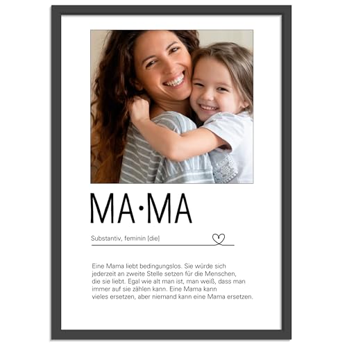 OWLBOOK® Muttertagsgeschenk Bild | Personalisierte Geschenke für Frauen | Fotogeschenke Geschenke zum Muttertag | Muttertagsgeschenke für Mama | Mama Definition | Papier von OWLBOOK