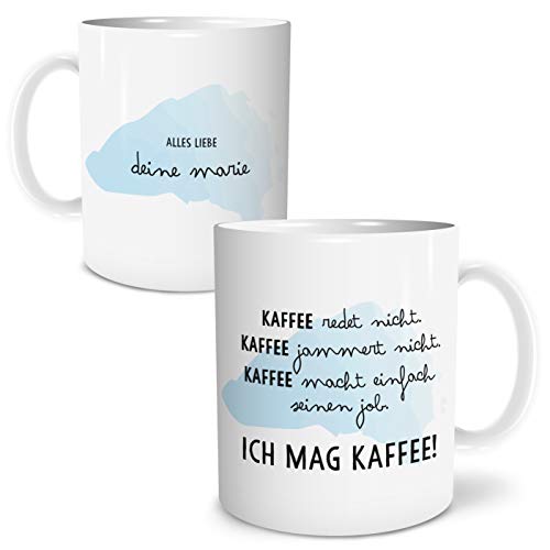 OWLBOOK® Personalisierte Geschenke für Kaffe Liebhaber Tasse Personalisiert Name Ich mag Kaffee Tasse mit Spruch Geschenke Geschenkideen für Kaffee Liebhaber zum Geburtstag Keramik 300 ml von OWLBOOK
