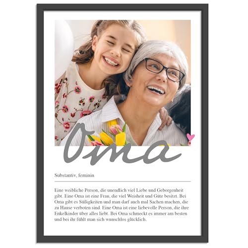 OWLBOOK® Personalisierte Geschenke für Oma Fotogeschenke für Oma Geschenke zum Geburtstag Geburtstagsgeschenke für Oma | Definition Oma Poster | Papier von OWLBOOK