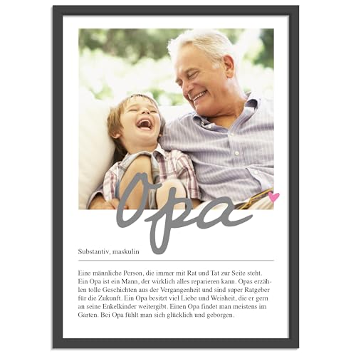 OWLBOOK® Personalisierte Geschenke für Opa Fotogeschenke für Opa Geschenke zum Geburtstag Geburtstagsgeschenke für Opa | Definition Opa Poster | Papier von OWLBOOK